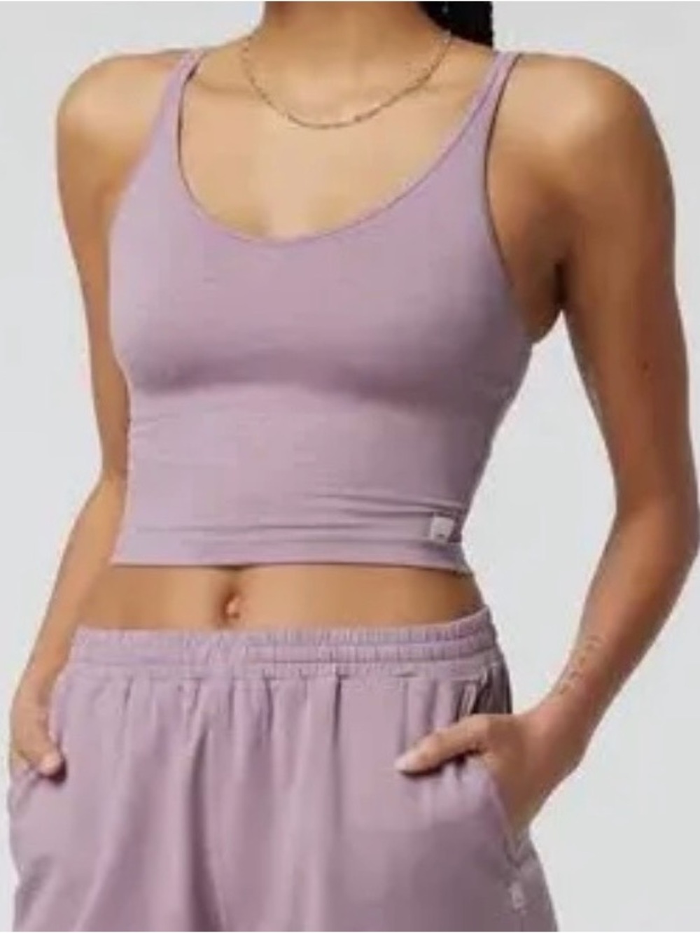 VUORI Women's Halo Performance Crop LILAC HEATHER